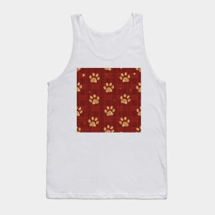 Plaid winter time seamless red pattern Tank Top